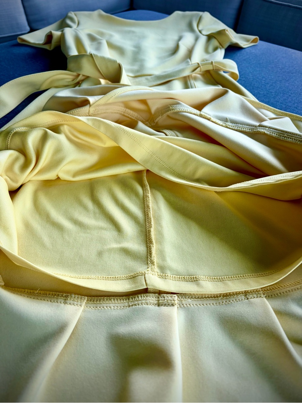 Calvin Klein Yellow Ruffle Wrap Dress - Picture 10 of 14